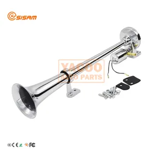 Panjang Tunggal Perak Digital Dikendalikan Seger Trumpet Air Horn Elektronik Zinc-alloy Chrome Horn