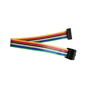 UL2651 28AWG gökkuşağı düz şerit kablolar 2*5P 10pin 2.54 pitch IDC konnektörü