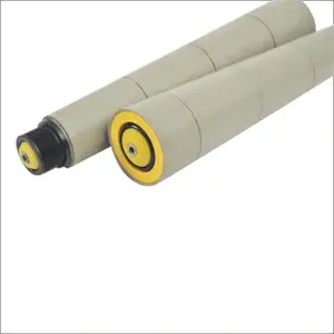 Tapered Belt Roller 50mm Dia Female Thread Curve Tapered Conveyor Rollers With O Belt Wheel