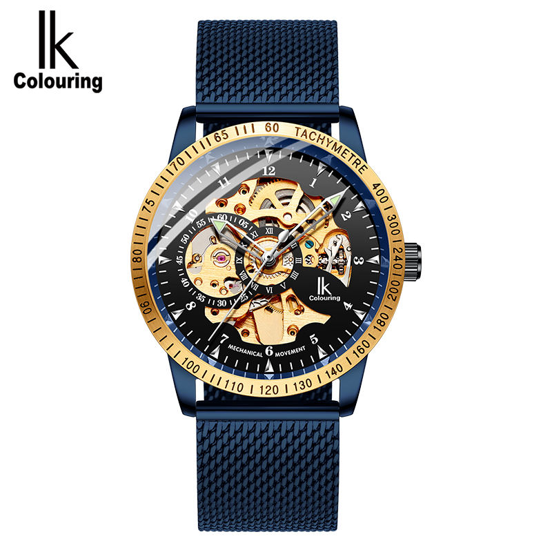 IK COLOURING 98226G Luxury Automatic Watch with Skeleton
