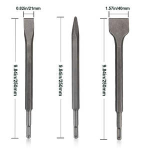SDS-Plus <strong>Chisel</strong> Set, Rotary Hammer - 3 PCS Including Point Flat <strong>Chisel</strong>, Cranked <strong>Chisels</strong> with Carry Case - Product Image 2