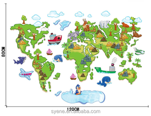 3d <span class=keywords><strong>Del</strong></span> Fumetto <span class=keywords><strong>mappa</strong></span> <span class=keywords><strong>del</strong></span> <span class=keywords><strong>mondo</strong></span> autoadesivo della parete decorazione della casa colorful <span class=keywords><strong>mappa</strong></span> decalcomanie della parete <span class=keywords><strong>del</strong></span> fumetto animali per bambini in pvc home decor wall sticker - Product Image 6