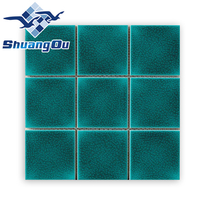 Carreaux de piscine en porcelaine <span class=keywords><strong>turquoise</strong></span> et <span class=keywords><strong>bleu</strong></span>, carreaux de couleur 100% mm, conception de fissures, pour piscines et spa, prix en gros, 100 - Product Image 2