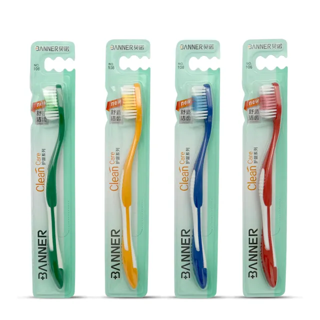 Manufacturer Wholesale BANNER Medium Bristles Toothbrush Nylon Bristles