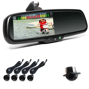 CE RoHS 4.3" Monitor car Rear View Mirror Camera With Parking Sensor IATF16949