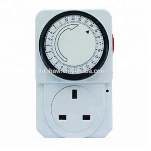 High Quality 24 Hours 240V UK Type Mechanical Programmable Timer Socket,16A British Electrical Socket Timer