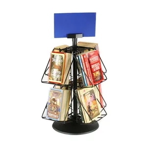Metal Rotating Postcard Display Racks Stands Counter Display Stand DVD Display Rack