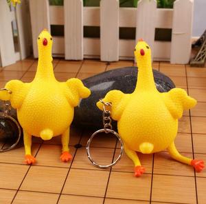 Nuovi prodotti divertente Fidget Squeeze Squeeze Egg gallina che depone uovo <span class=keywords><strong>portachiavi</strong></span> appiccicoso antistress <span class=keywords><strong>portachiavi</strong></span> in gomma - Product Image 2