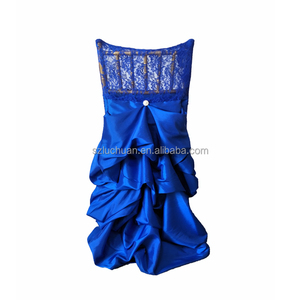Tafetán de encaje personalizado, cubiertas blancas para SILLA, decoración de boda, banquete, cubierta para sillas de boda - Product Image 2