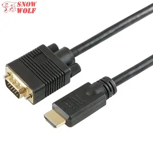 HDMI to VGA Gold Plated 1.8m 2m 3m 5m 7m Active Video Adapter Cable 1080P HDMI Digital to VGA Analog Converter Cable