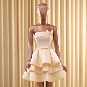 RSM66144 Real desnuda satin bow homecoming vestido de última moda vestido de noche corto vestido de fiesta corsé - Product Image 3