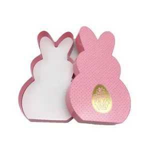 New Design Customized Rabbit Shaped Stamping Paper Packaging Box Easter Candy Chocolate Gift Box