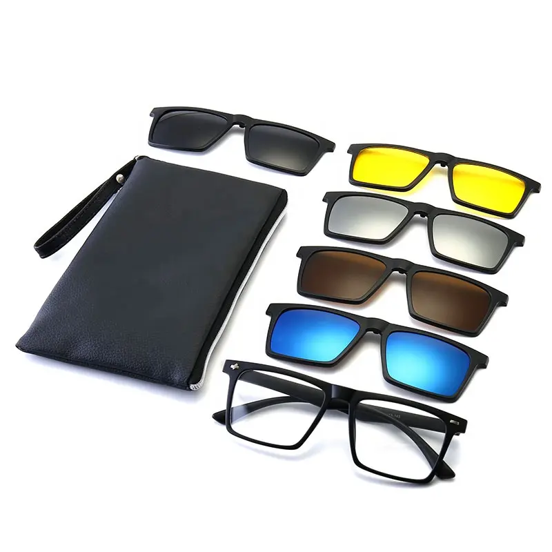 편광 TR 광학 프레임 다채로운 2 1 Pc 패션 클립 선글라스 태양 안경