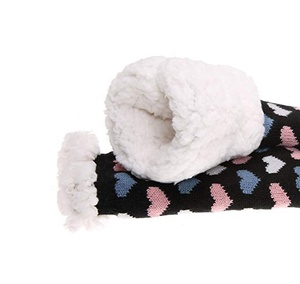 Đầy Màu Sắc Mùa Đông Ấm Áp Chunky Sàn Trái Tim Lông Cừu Lót Đan Lông Cừu Mờ Lót Vớ Với Kẹp - Product Image 4