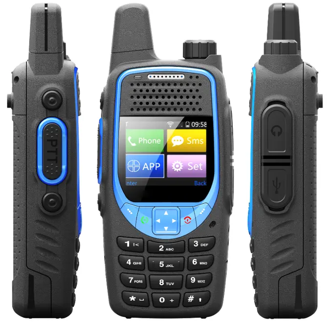 Zello GSM WCDMA GPS WIFI IP แอนดรอยด์สองทางวิทยุ PTT โทรศัพท์มือถือพร้อมซิมการ์ด4G LTE POC Walkie Talkie M-T600