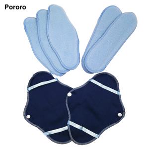 8 unids set toallas sanitarias reutilizable lavable tela PUL aprueba de agua <span class=keywords><strong>compresas</strong></span> menstrual organico fabricante de China - Product Image 3