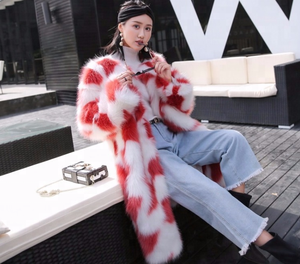 Mode Faux Renard Faux Poilu Polaire Moelleux Manteau De Fourrure & Parka Manteau Avec Col pour Les Femmes dans Le Monde Entier - Product Image 2