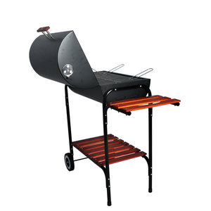 SERJ <strong>Barrel</strong>&amp;Square Charcoal <strong>Barrel</strong> <strong>BBQ</strong> Grill Rack Outdoor Germany Barbecue Grill Metal With Wheels - Product Image 3