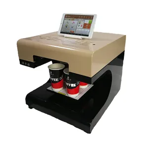 Máquina de impressora de bolo de café alimentício, 3d selfie comestível tinta café