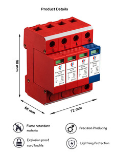 โรงงาน AC 380V40KA 3 + <span class=keywords><strong>NPE</strong></span> สามเฟส Lightning Surge Protector - Product Image 2