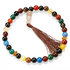 Braccialetto <span class=keywords><strong>Tasbih</strong></span> Musulmano di Alta Qualità con 33 Perle, Braccialetto di Preghiera Islamica in Unakite con Nappa Verde - Product Image 3
