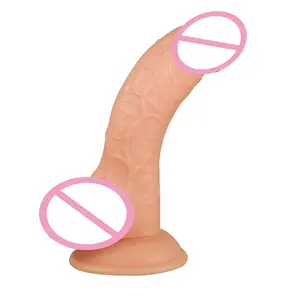 Fabrika fiyat cilt rengi kadın için gerçekçi yapay penis, PVC tıbbi gerçek insan şekilli yetişkin seks oyuncakları gerçekçi yapay penis