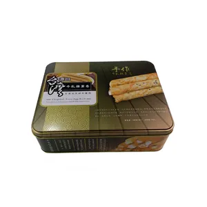 food grade standard tinplate OEM egg roll tin can cookie tin box