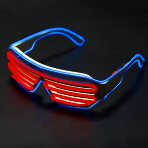 Hot Selling Led Sonnenbrille Bunte <span class=keywords><strong>Neon</strong></span> Glowing Light El Wire Party Brille für Weihnachts geschenk artikel - Product Image 5