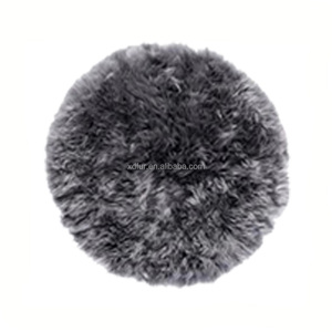 <strong>Long</strong> Pile Wool Genuine Lambskin Merino Sheepskin Fur Chair Sofa Seat <strong>Cushions</strong> Round <strong>Cushion</strong> with Foam Filling - Product Image 2