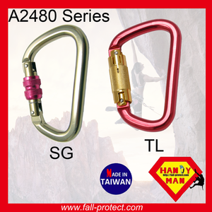A2480SG D Type For Mountain Rock Climbing Rescue Aluminum Carabiner - Product Image 5