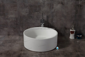 K-S1006 Hotel <span class=keywords><strong>villar</strong></span> blanco piedra resina doble cuarto de baño fregadero de auto-limpieza - Product Image 2
