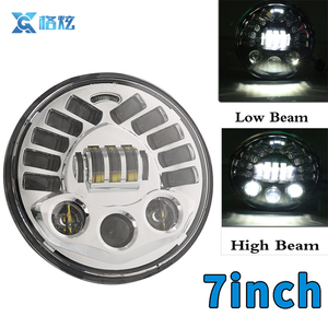 Phare de <span class=keywords><strong>moto</strong></span> adaptatif rond noir/chromé de 7 pouces LED avec moteur de projecteur de faisceau Hi/Lo Phare rond de 7 "pour <span class=keywords><strong>Harley</strong></span> <span class=keywords><strong>Moto</strong></span> - Product Image 3
