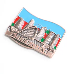 Азербайджанский туристический сувенир, сплав цинка, металл, магниты на холодильник, мировые города