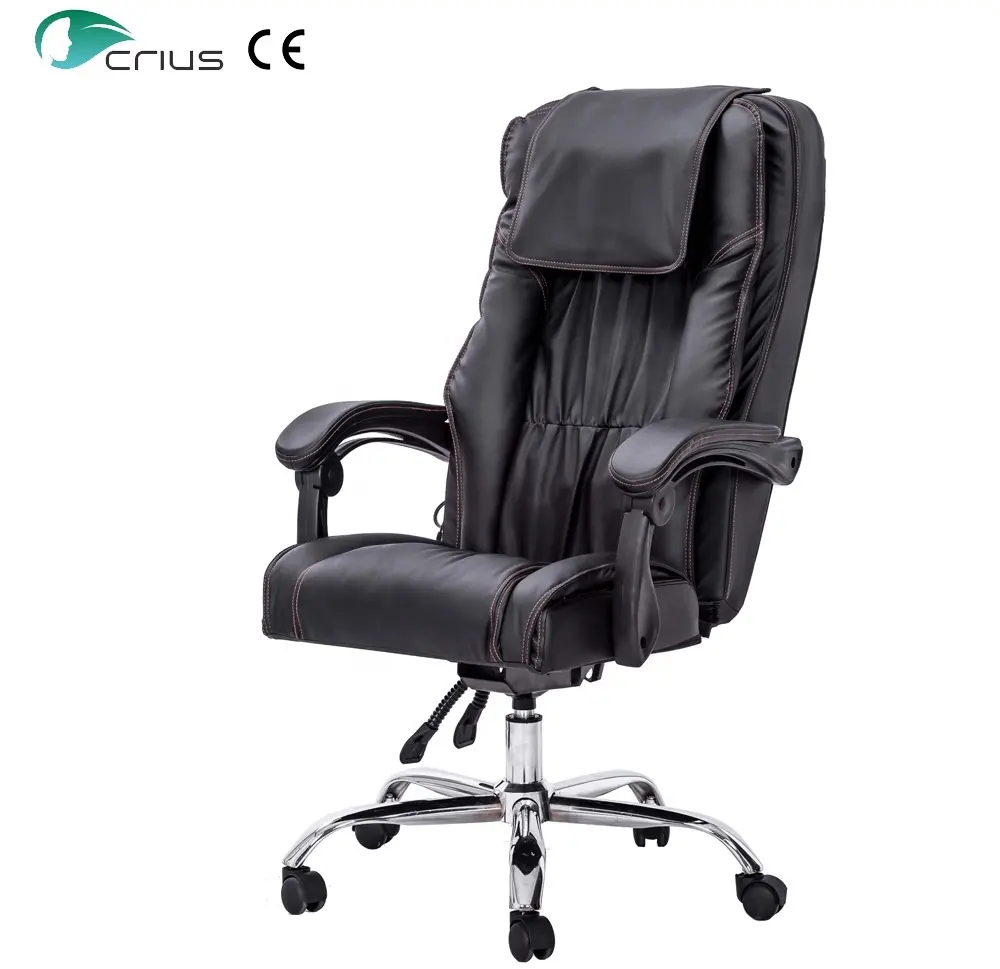Cadeira de escritório preta de alta qualidade com função de massagem