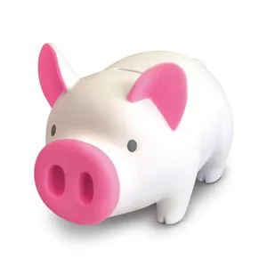 Hot Sale Cute Pig Money Boxs Pvc Plastic Piggy Bank For Children