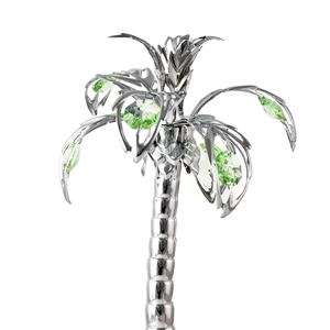 Crystocraft Tốt Nhất Chrome Mạ Kim Loại Cây Cọ Trang Trí Với Rực Rỡ Cắt Pha Lê Bảng Trang Trí - Product Image 2