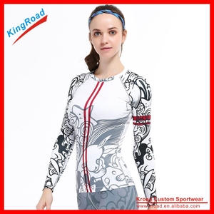 Pro Sublimación Tela Lycra Desgaste de la Aptitud de Compresión de Manga Larga Running Camisetas Para Las Mujeres - Product Image 2