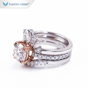 Bộ Nhẫn Kim Cương Trắng Tianyu Gems 2.0ct Moissanite Phong Cách Sang Trọng Bán Chạy - Product Image 6