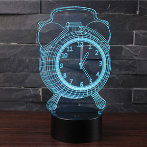 Đồng hồ thiết kế 3D ảo ảnh quang học Acrylic ledtable đèn USB cảm ứng ánh sáng ban đêm cho phòng trang trí nội thất - Product Image 3