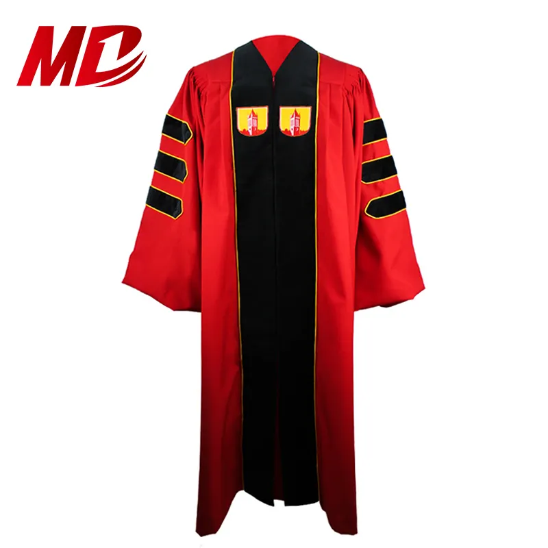 Personnalisé NOUS Deluxe Doctorat Insignes Robe Graduation Robe