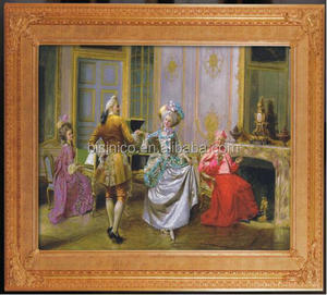 Pintura al Óleo Clásica con Marco de Madera Chapado en Oro, Retrato de Dama Joven Pintado a Mano, Tamaño Personalizado, Decoración del Hogar, Arte de Pared - Product Image 2
