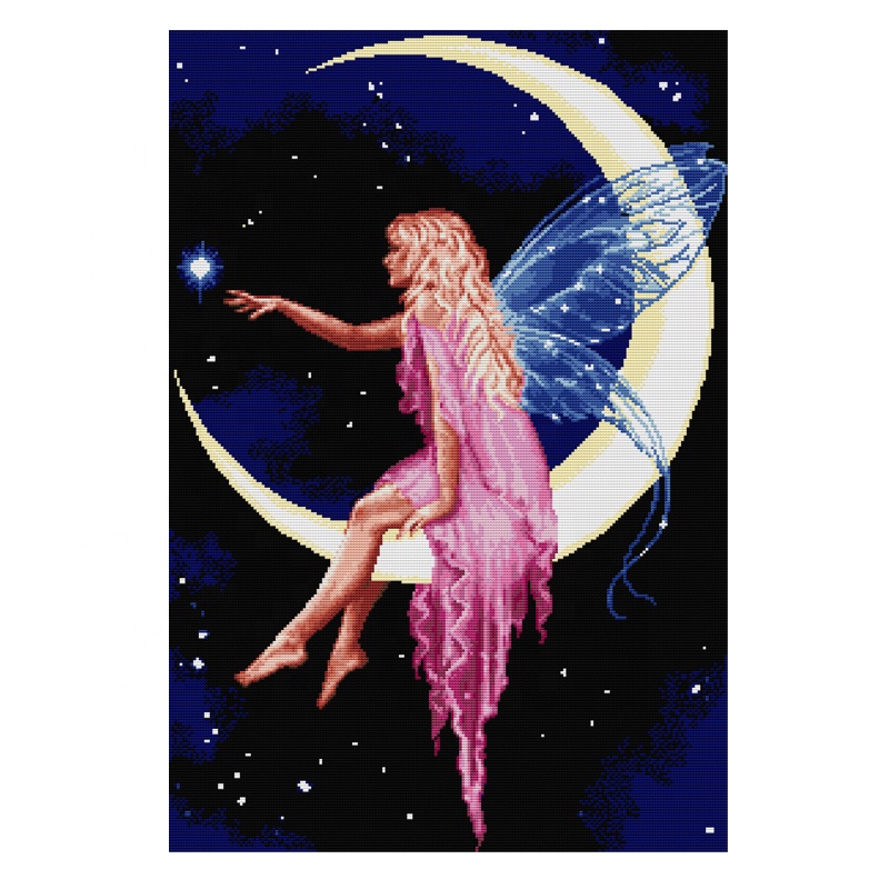 Набор для вышивания NKF «Луна», «сделай сам», Набор для вышивания dmc, для начинающих, оптовая продажа, ткань для вышивки крестиком 11ct 14ct