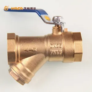 high quality DN 20 DN25brass y strainer filter ball valve