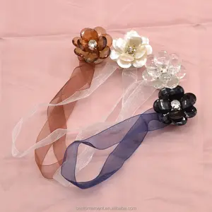 Elegant Crystal Flower Magnetic Curtain Rope <strong>Tieback</strong> - Product Image 1