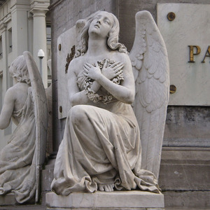 Estatua de Ángel Triste Acostado Llorando, Tallada a Mano en Mármol, para Cementerio - Product Image 4