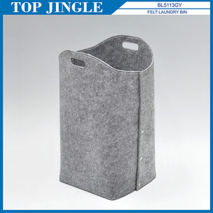 ถังซักผ้าสักหลาดสีเทาพร้อมที่จับทันสมัย - Product Image 1