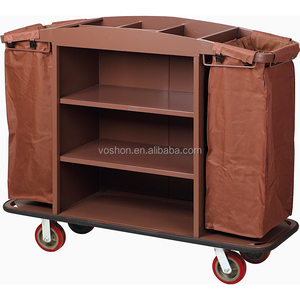 Chariot de nettoyage en <span class=keywords><strong>bois</strong></span> de haute qualité pour <span class=keywords><strong>chambre</strong></span> d'hôtel, chariot de service pour le personnel de <span class=keywords><strong>chambre</strong></span>, chariot de nettoyage - Product Image 5