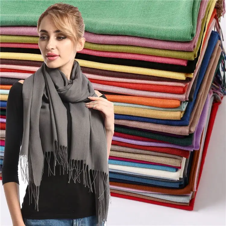 Pashmina Thảm Khăn Crinkle Shemag Đồng Bằng Ấn Độ Cashmere Pasmina Khăn Choàng Khăn