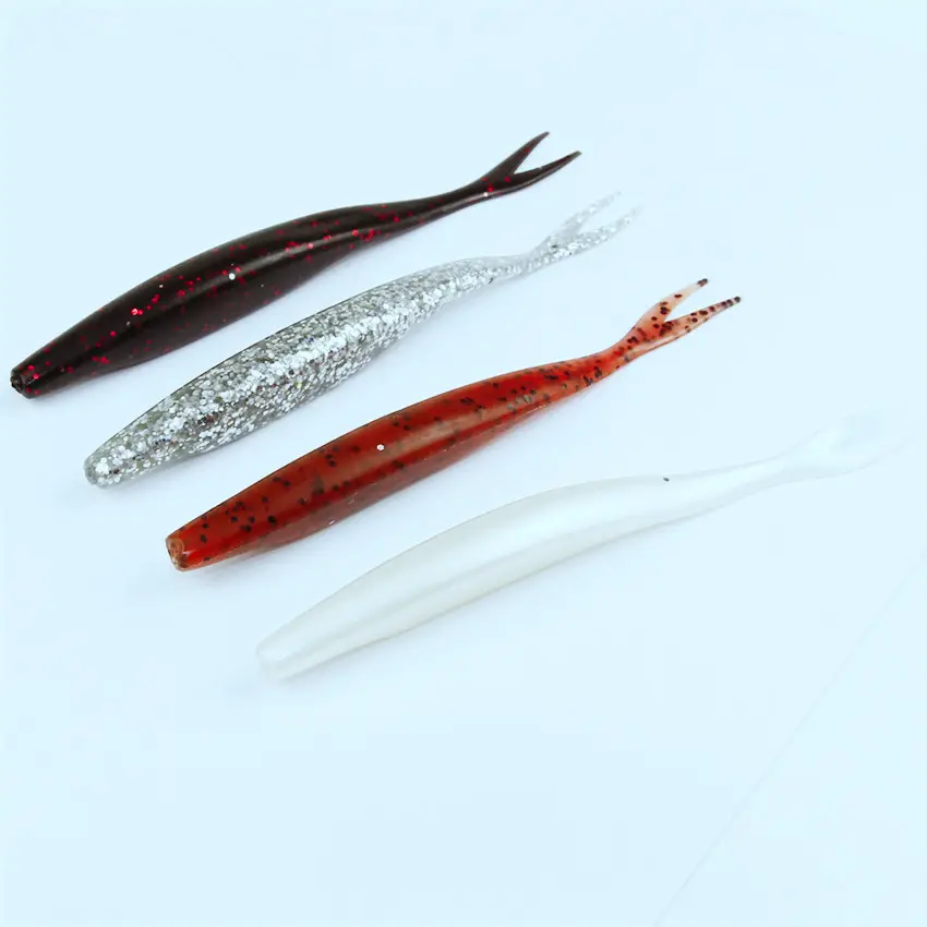 Weihai Factory Price OEM 130mm 7.2g Soft Plastic Fishing Lure Double Fork Tail Artificial Bait