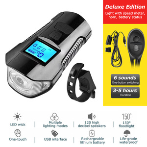 Ome USB <span class=keywords><strong>ricaricabile</strong></span> Mountain Bike luce anteriore T6 <span class=keywords><strong>torcia</strong></span> elettrica con odometro lampada e avvertenza di sicurezza LED fonte di luce per il ciclismo - Product Image 3